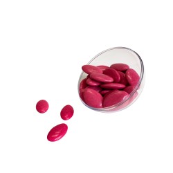 Dragées au chocolat noir, 70% de cacoa, couleur FRAMBOISE