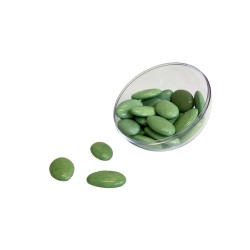 Dragées au chocolat noir, 70% de cacao, couleur VERT AMANDE