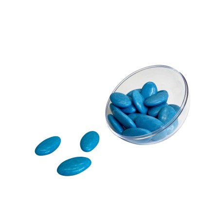 Dragées au chocolat noir, 70% de cacao, couleur TURQUOISE