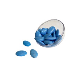 Dragées au chocolat noir, 70% de cacao, couleur BLEU AZUR