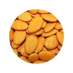 Dragées au chocolat noir, 70% de cacoa, couleur ORANGE
