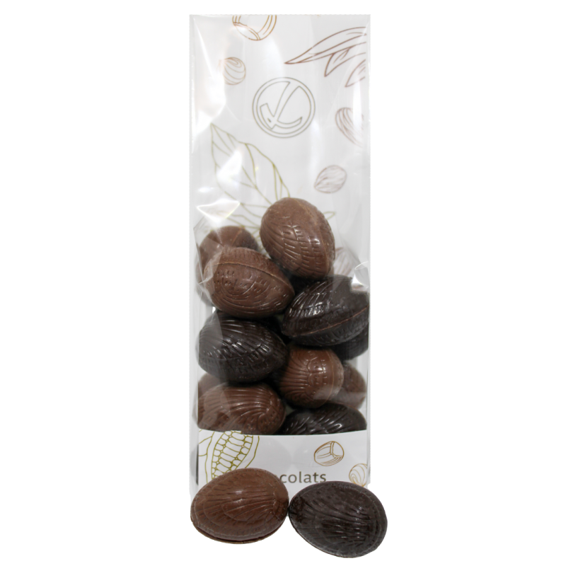 Œufs praliné au chocolat au lait et noir